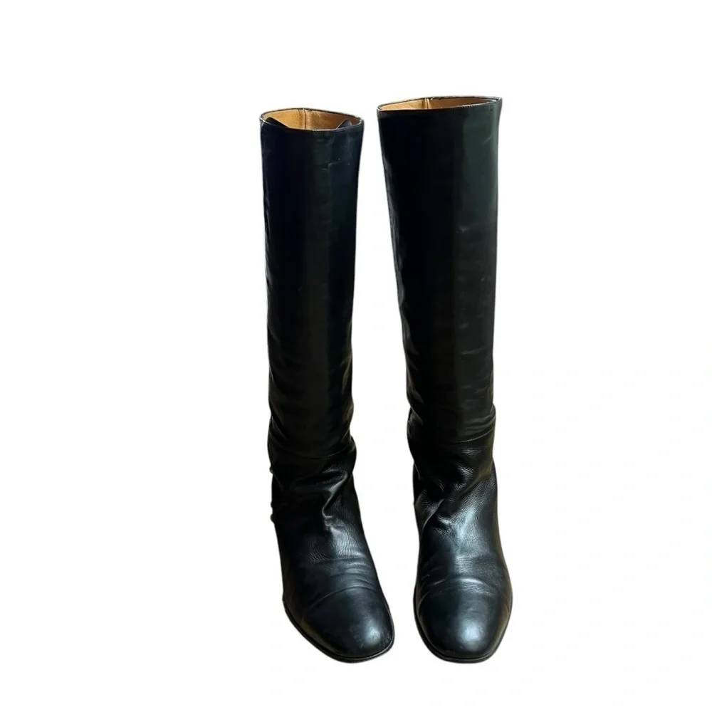 GUCCI Babouska Studded Knee High‎ Tall Leather Boots